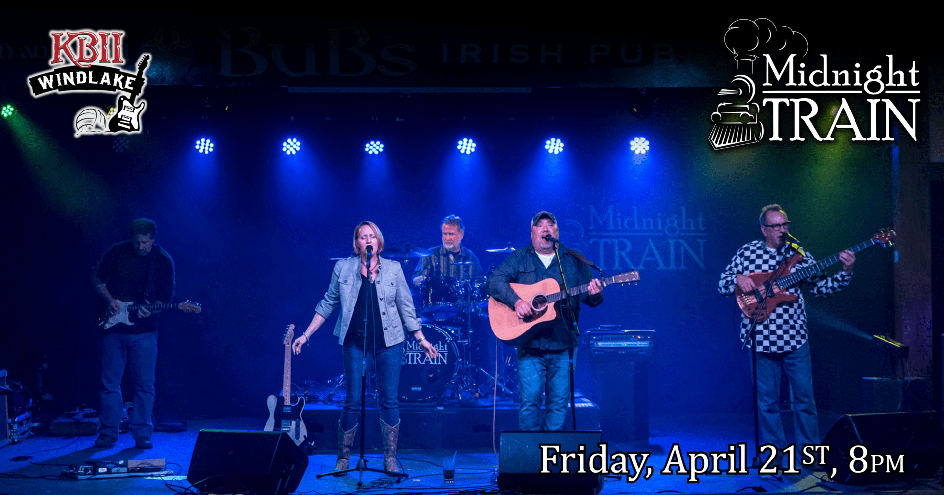 Live Music Midnight Train! Kelly's Bleachers Wind Lake