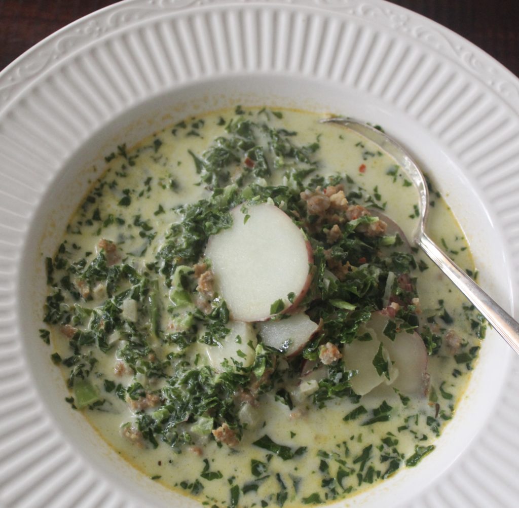 Potato, Sausage, Kale Soup Kelly's Kitchen Creation
