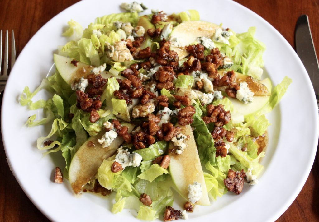 Salad with Blue Cheese, Apples and Spicy Pecans Kelly's Kitchen Creation