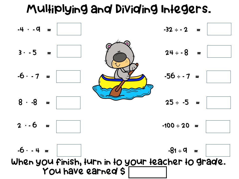 Integer Review HIKE THE APPALACHIAN TRAIL Kelly's Kool Lessons