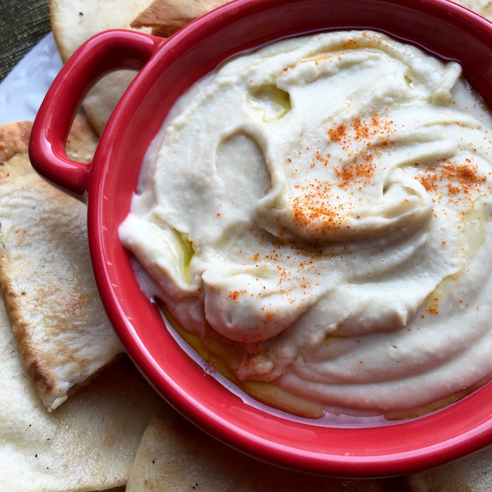 White Bean Dip with Seasoned Pita Chips Recipe
