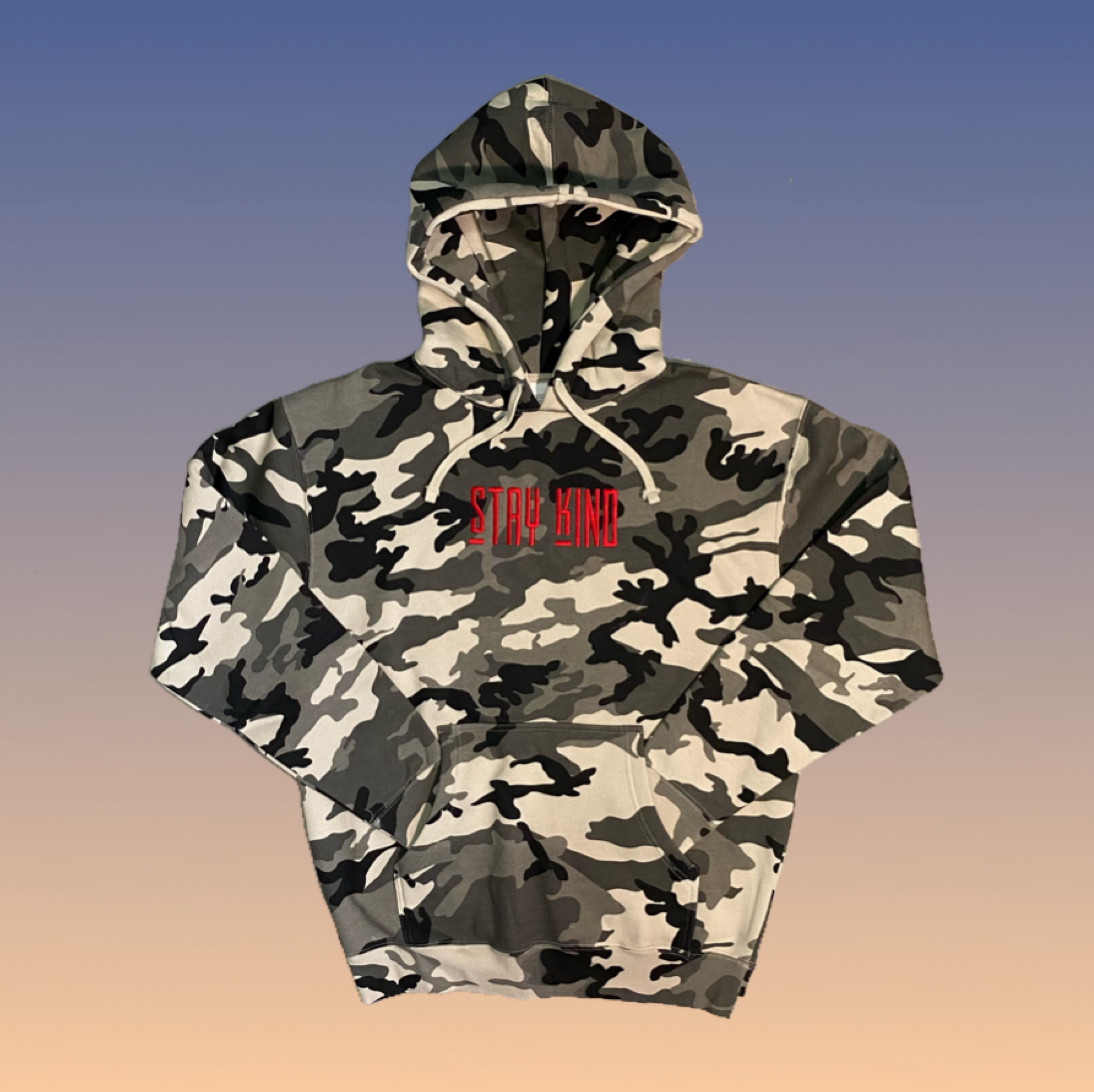STAY KIND Heavyweight Snow Camo Hoodie LXK Clothing Co.