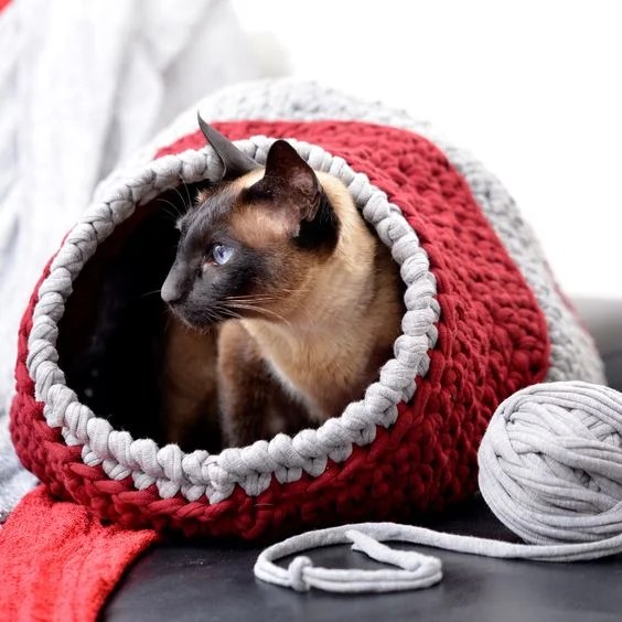 ¡Alerta catlovers! camas para gatos en trapitos y tejidos increíbles