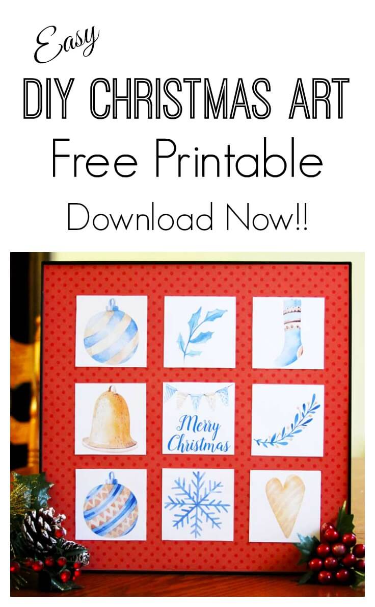 Easy DIY Christmas Art Free Printable Download Now