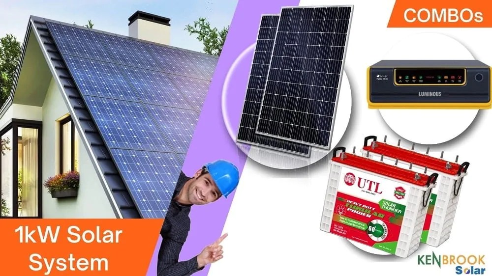 1kW Solar System Price in India with Battery & Subsidy Kenbrook Solar