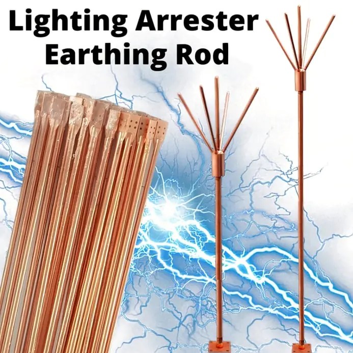 Copper Lightning Arrester For Solar with Earthing Rod Kenbrook Solar