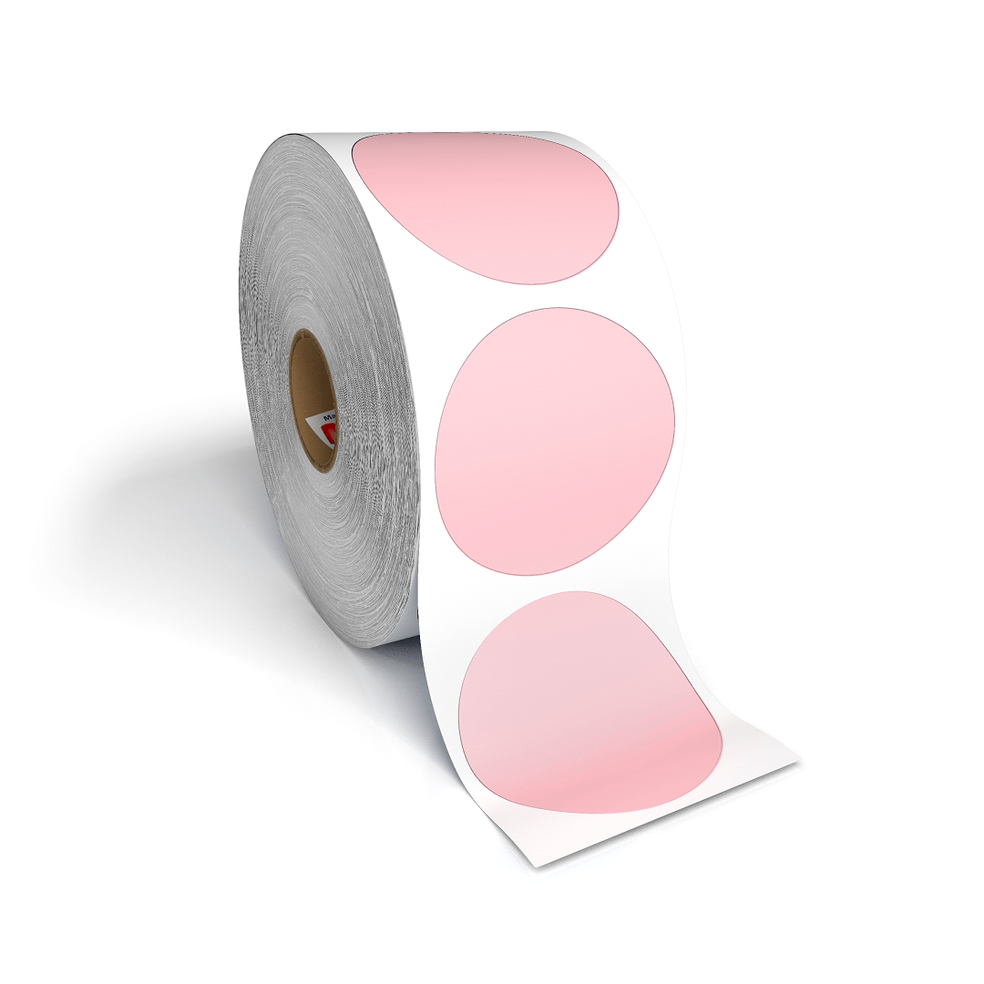 2" Circle Direct Thermal Labels Pink
