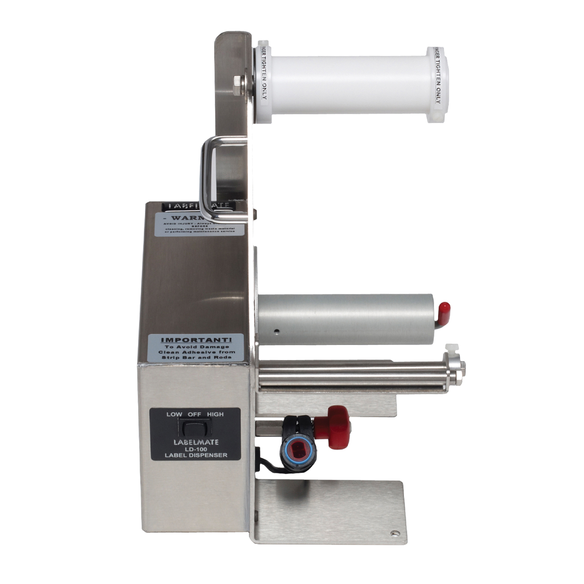 LD100RSSS Automatic Stainless Steel Label Dispenser For Opaque Labels Up To 4.5" Wide