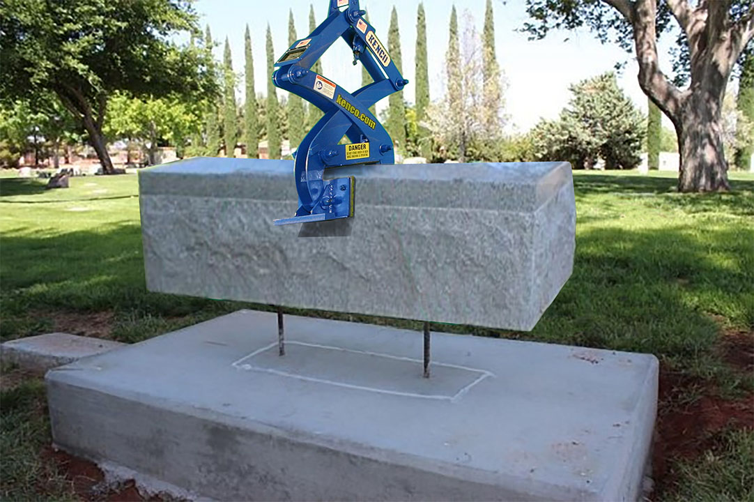 Monument Lifter will handle smooth granite safely and easily Kenco