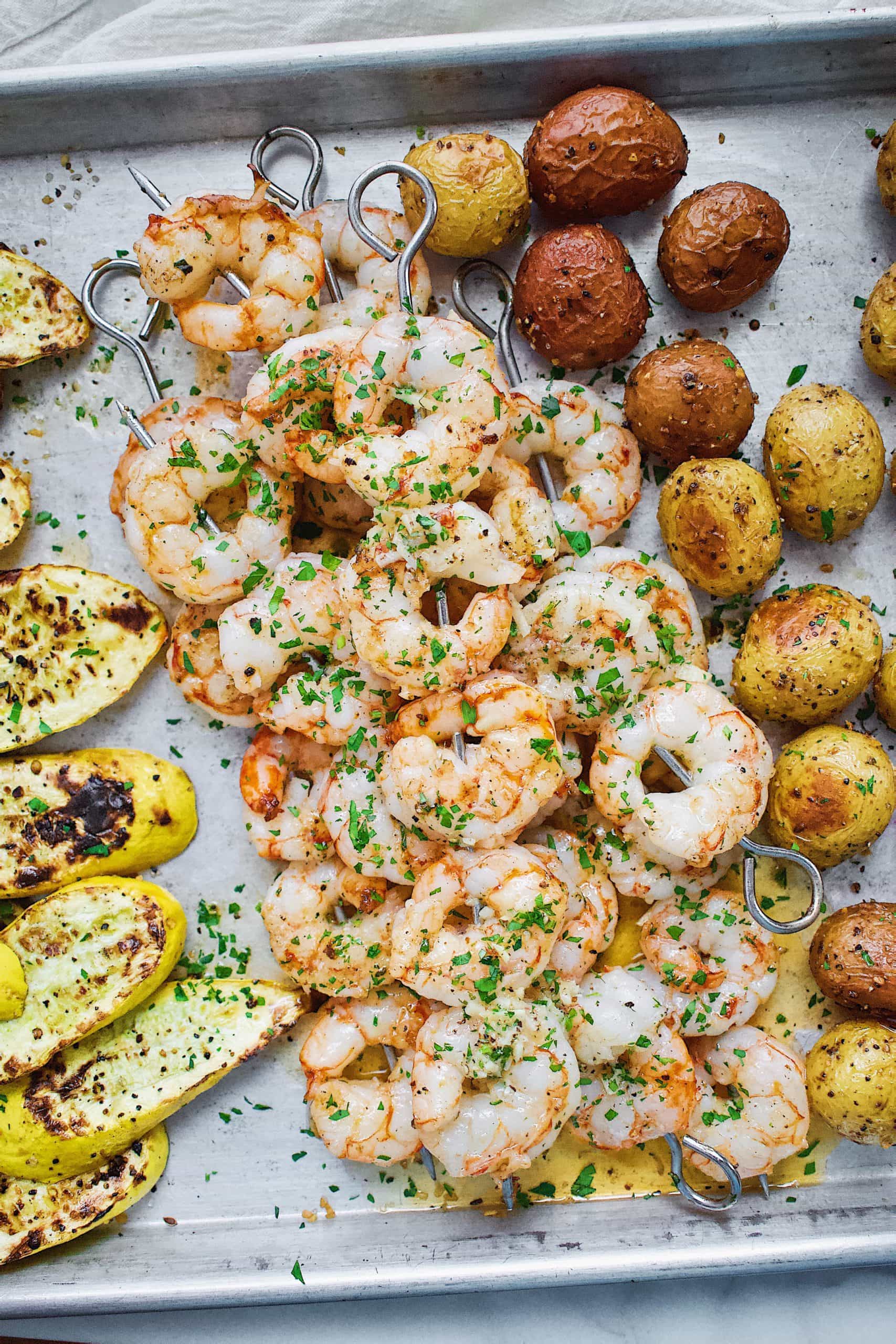 Grilled Shrimp Skewers + Lemon Garlic Butter KendellKreations