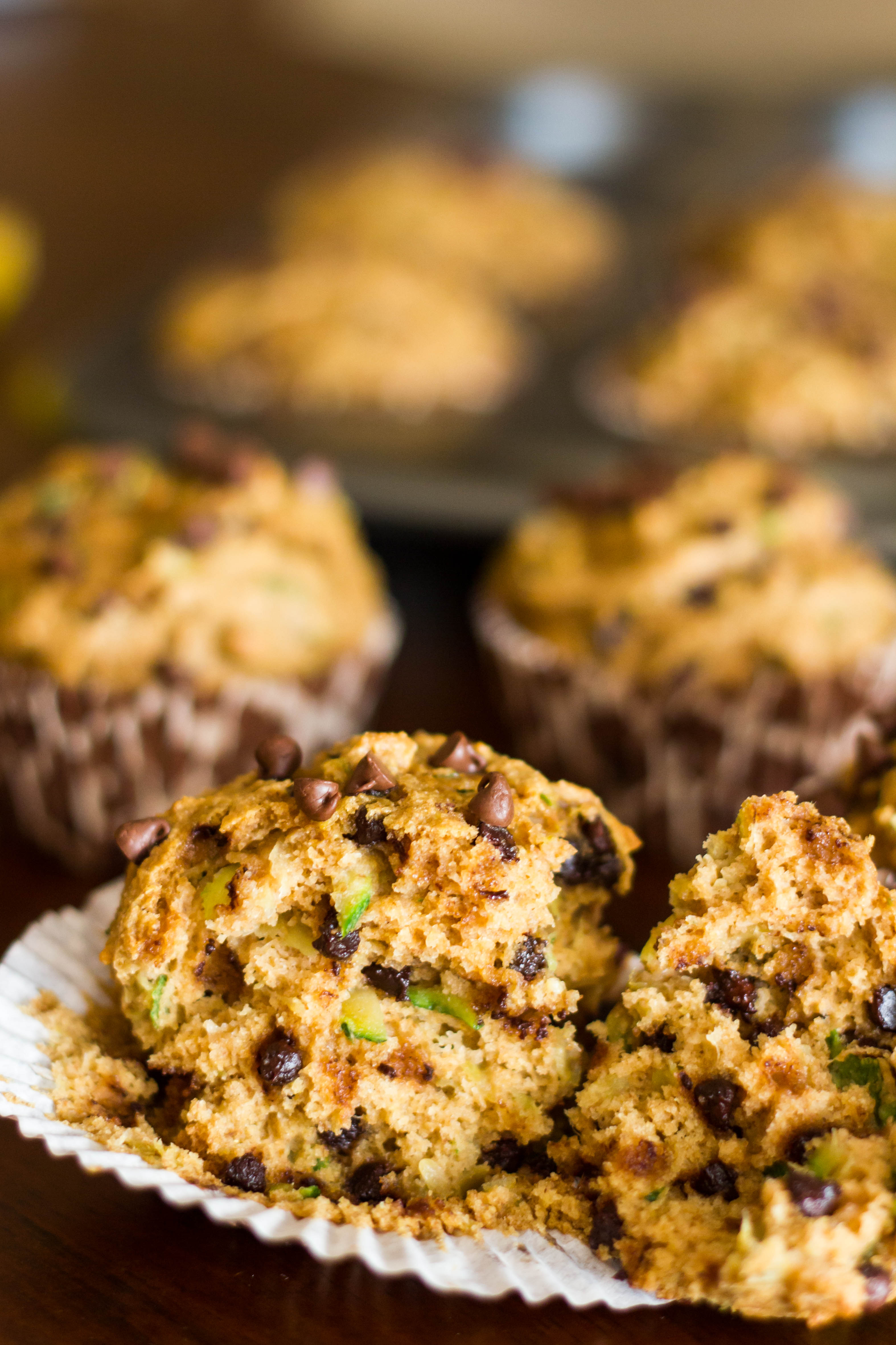 Skinny Chocolate Chip Zucchini Muffins Kendra's Treats