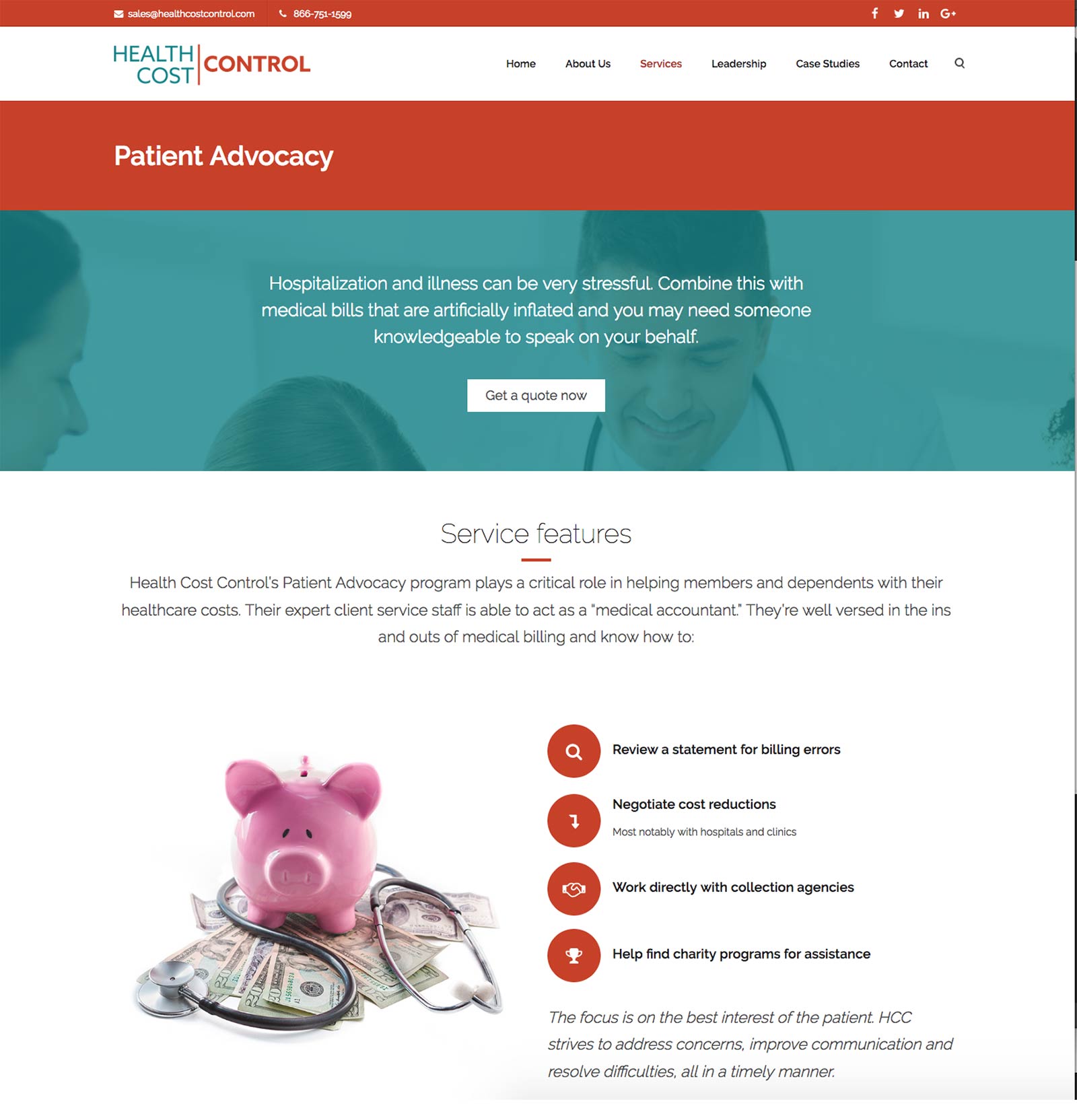 Health Cost Control site Ken McHugh Graphics