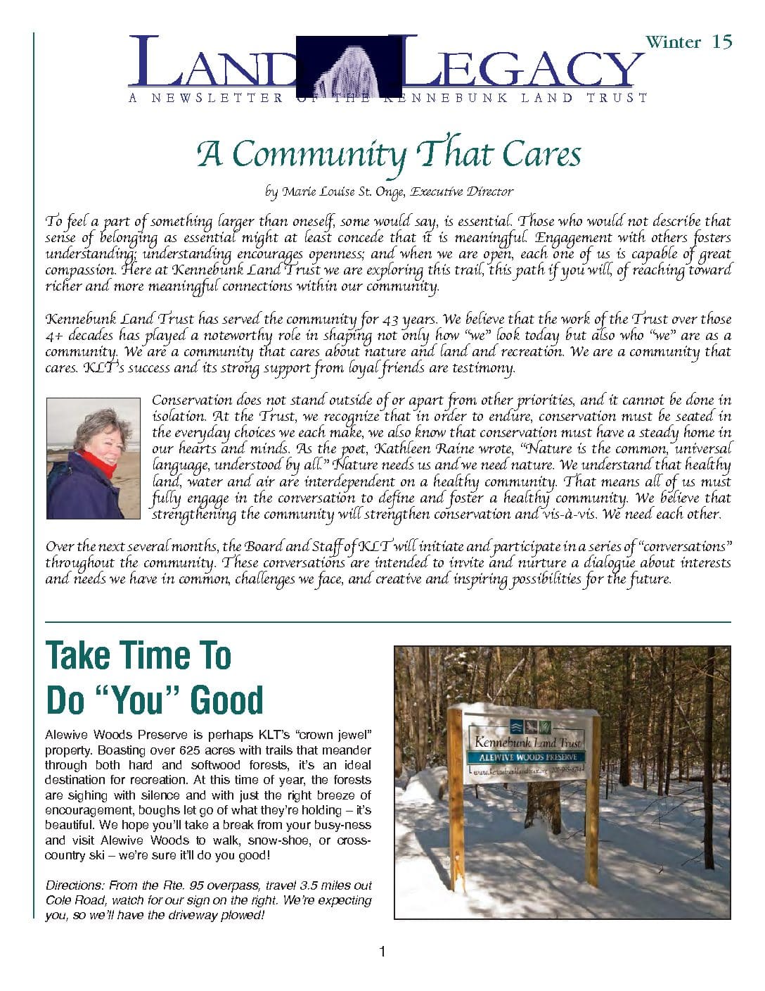 Winter 2015 Kennebunk Land Trust