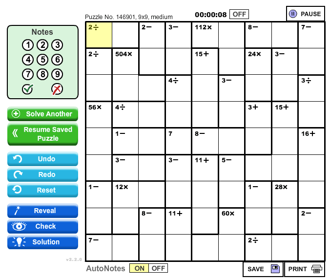 Solving 4x4 KenKen Puzzles with Computer Vision