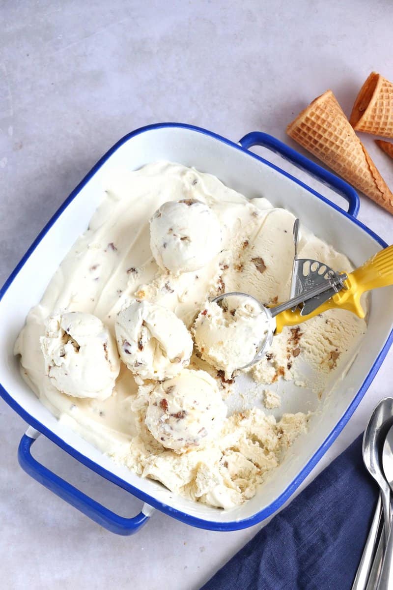 Easy Homemade NoChurn Butter Pecan Ice Cream Temple