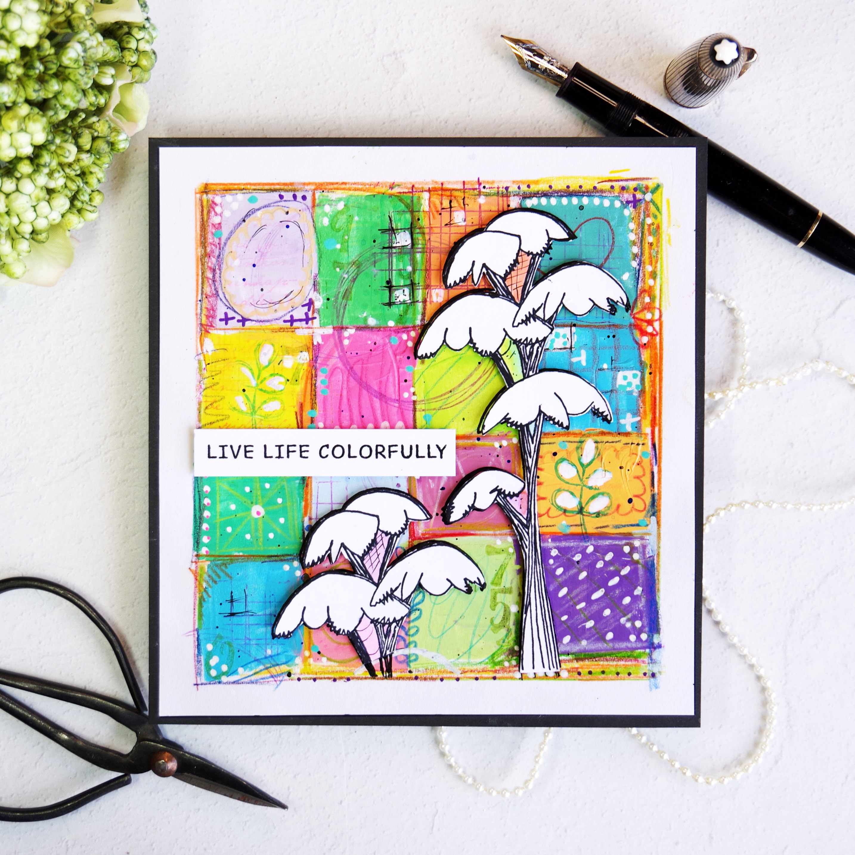 Crazy Quilt Mixed Media Card Kenny's Cards