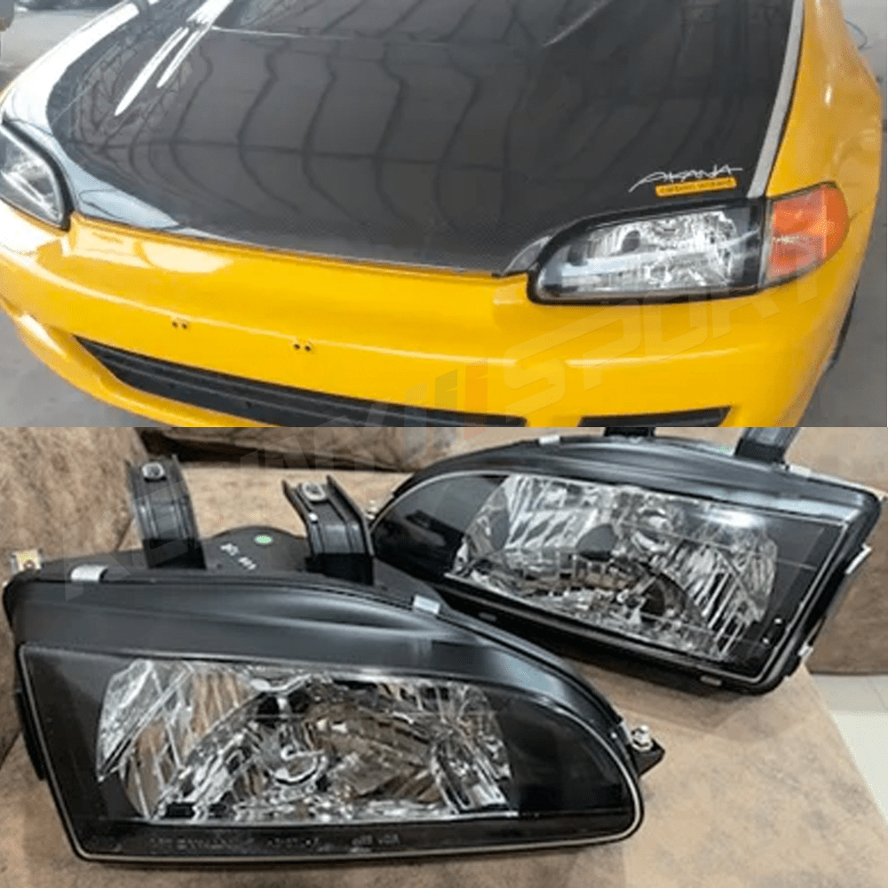 1992-1995 Honda Civic EG EH EJ Black Headlight - KENNY SPORT Performance