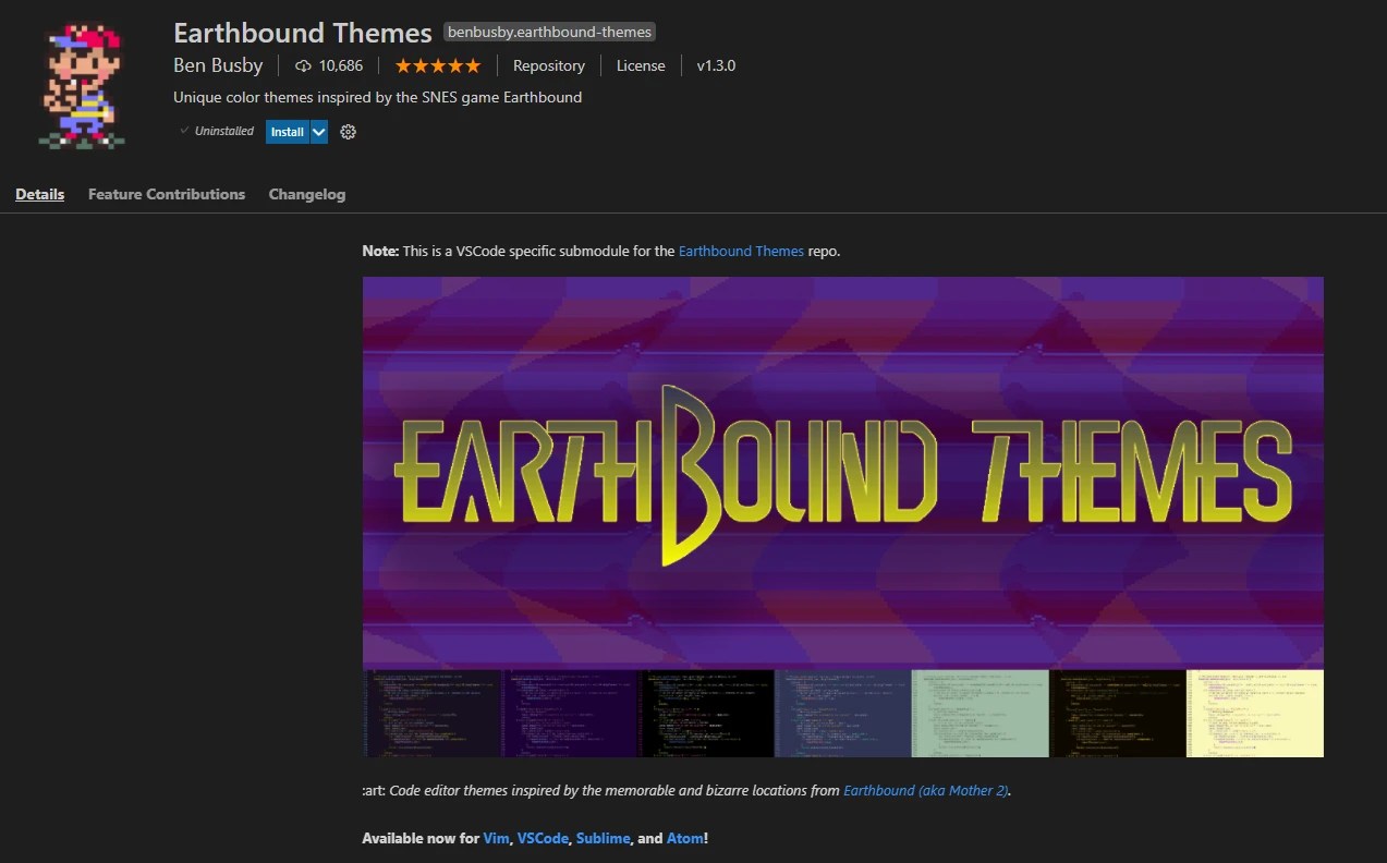 Visual Studio CodeでEarthbound Themesを試してみよう！ 心のデブを信じろ