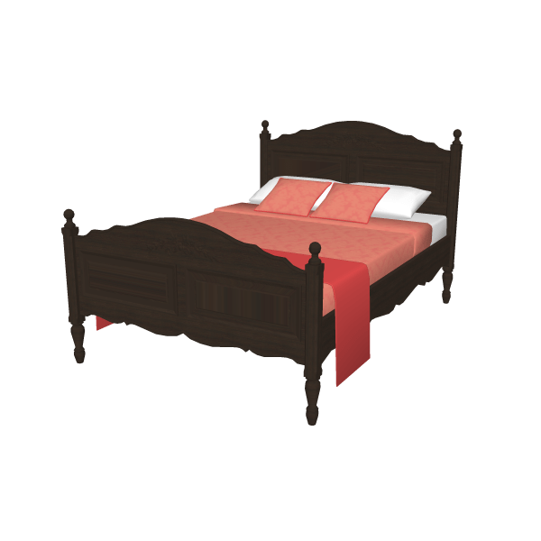 ベッド 寝具・ベッド 建築3DCG・CADデータ・テクスチャ素材ダウンロード 建プロダウンロード