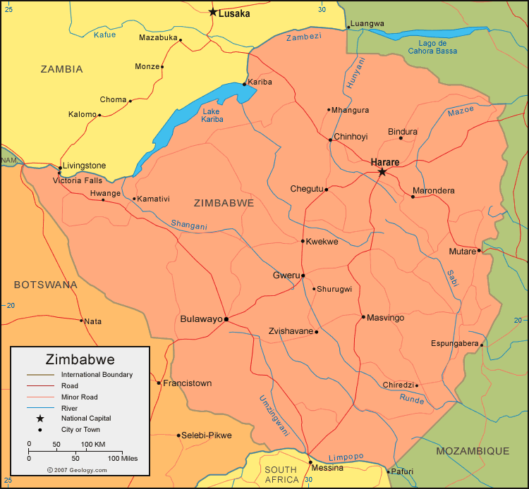 Old maps of Zimbabwe