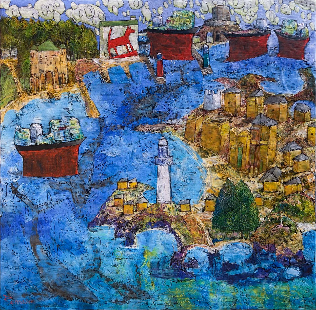 Riding The Tide Ken Rasmussen Oil Painting