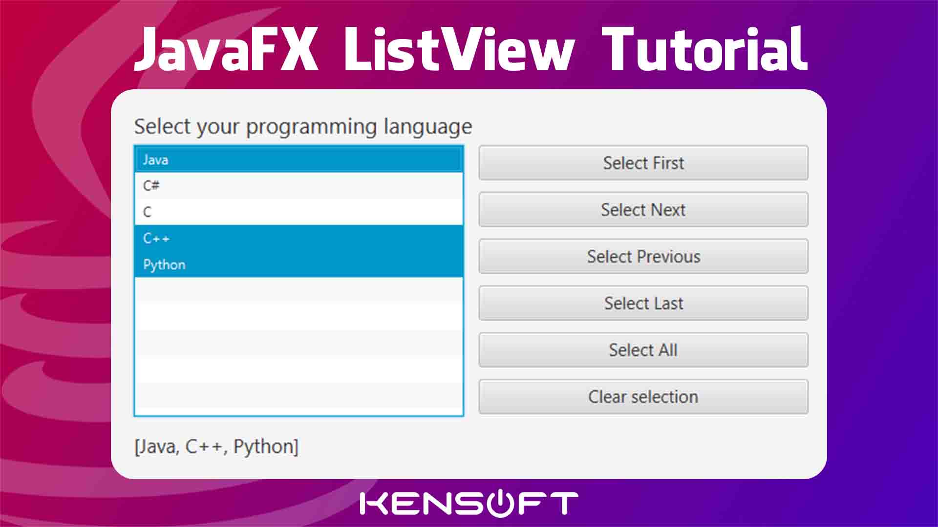 How to use the ListView in JavaFX 100 Perfect Tutorial