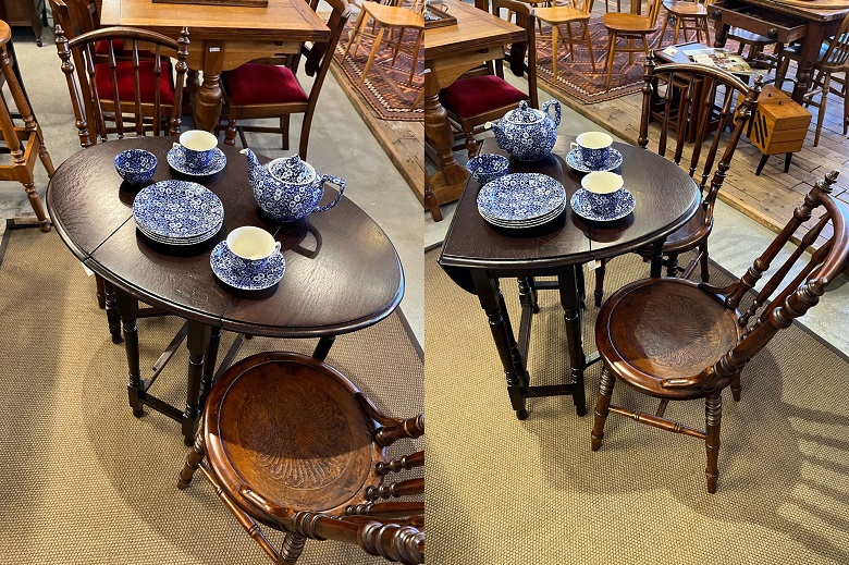 【スタッフおすすめ】「Burleigh」バーレイが映えるテーブル】 【世界基準の品質】英国アンティーク家具専門販売店