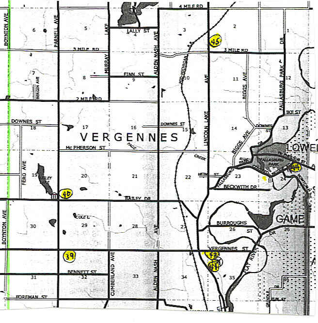 Vergennes Tp. Map Cemetery Locations