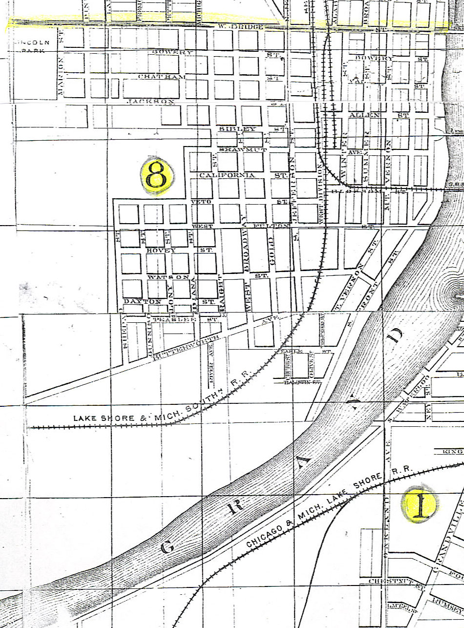 1880 Map of Grand Rapids, Ward Eight