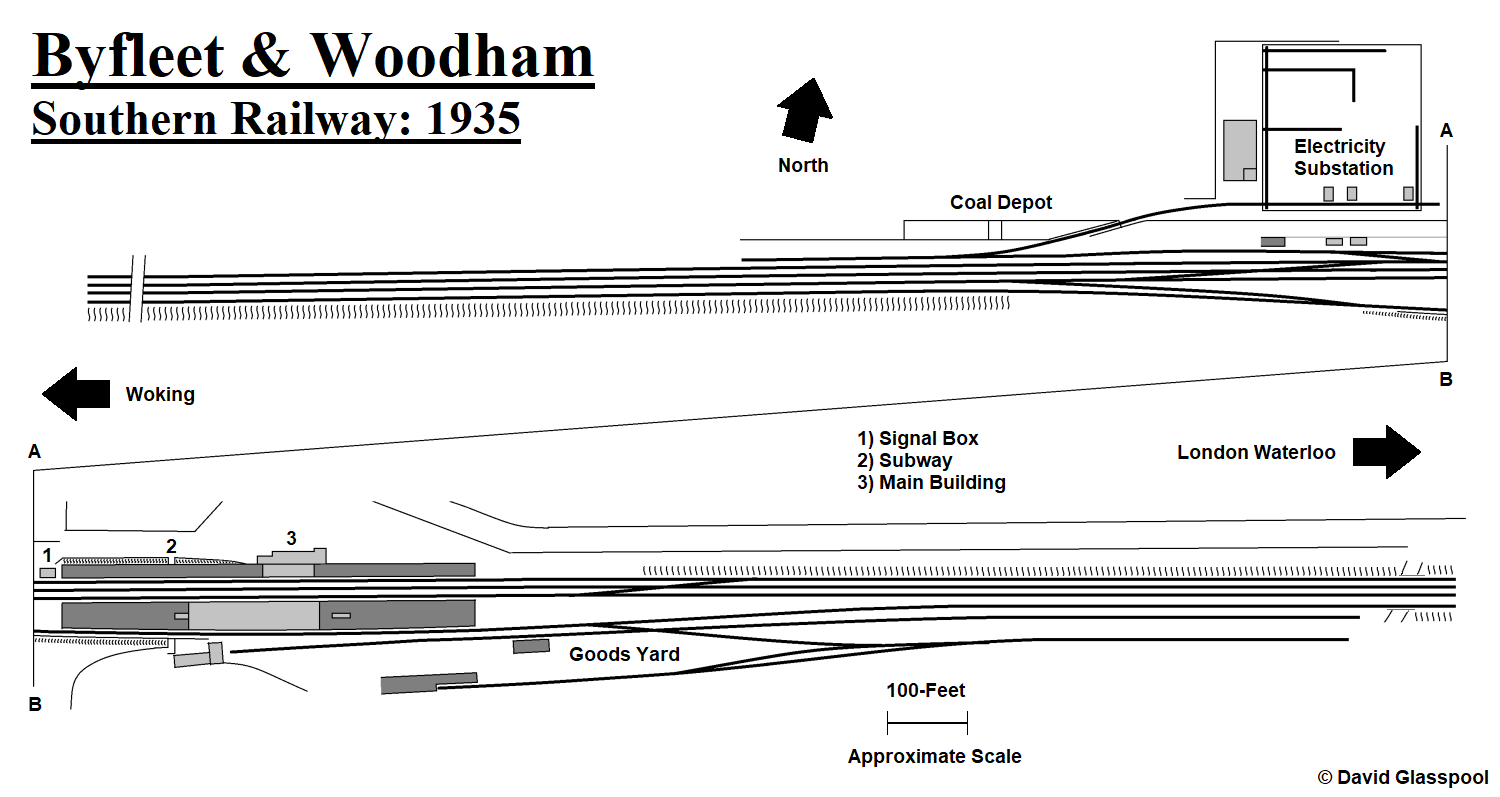 West Byfleet Station Track Plan