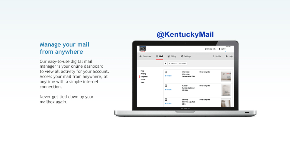 Kentucky Digital Virtual Mailbox Registered Agent Services Mail Agent