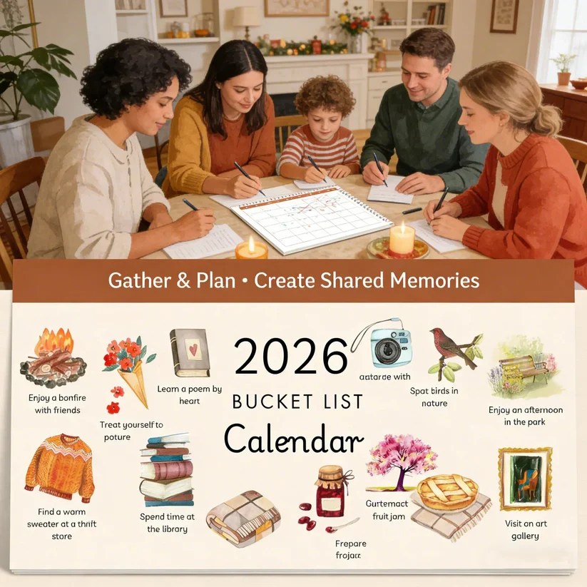 2026 Bucket List Spiral Calendar Slow Down &amp; Savor the Seasons📅 Kenvory
