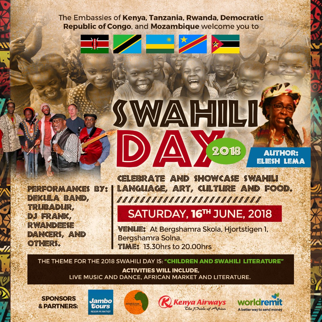 Swahili Day Saturday 16th June Featuring Vumbi Dekula Band Kenya