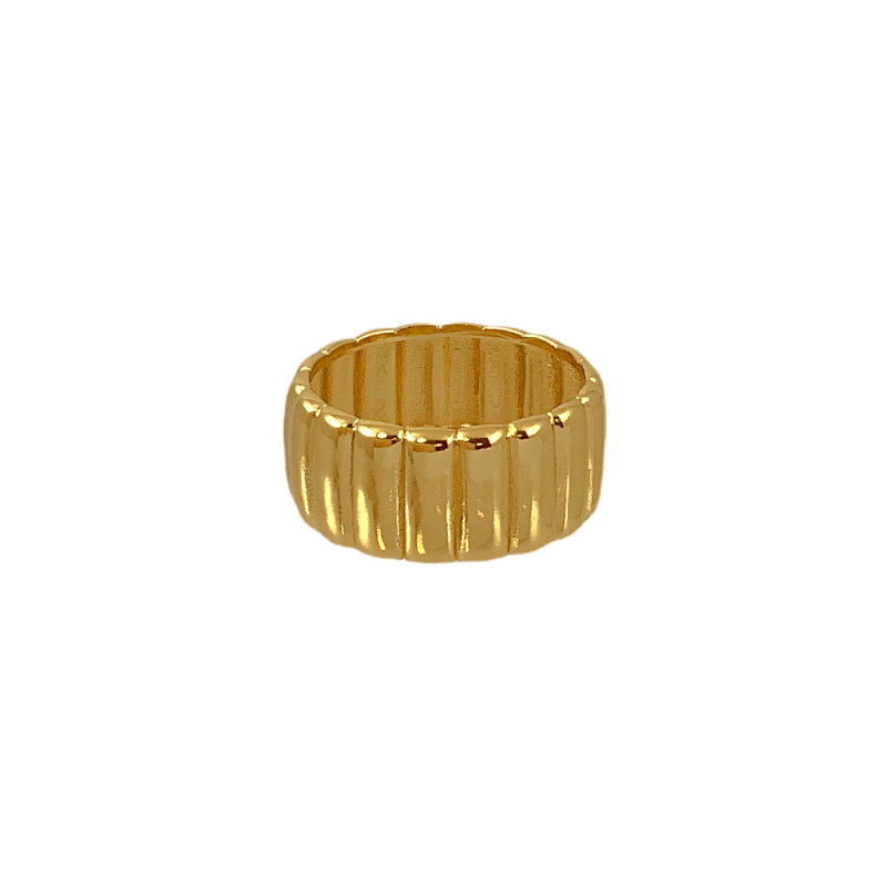 RETRO GOLD DIPPED RIDGED RING GOLD