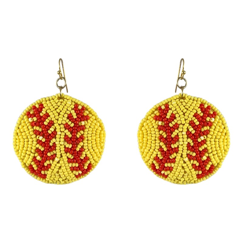 NOVELTY BEADED EARRINGS SOFTBALL