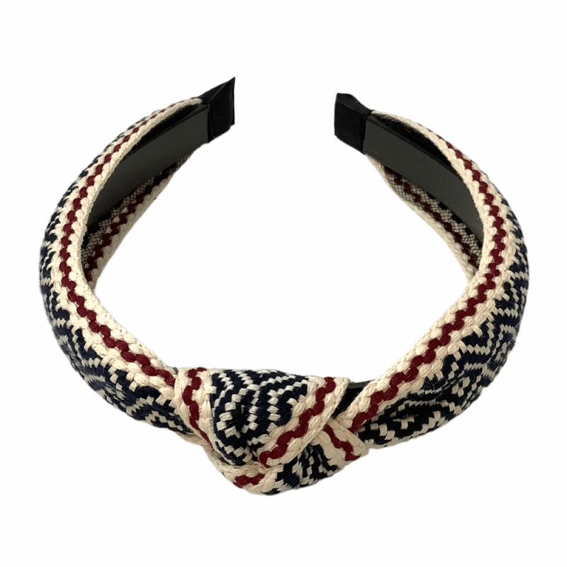 WOVEN KNOT HEADBAND NAVY