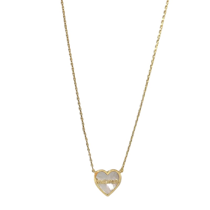 GOLD DIPPED NECKLACE MAMA MOTHER OF PEARL