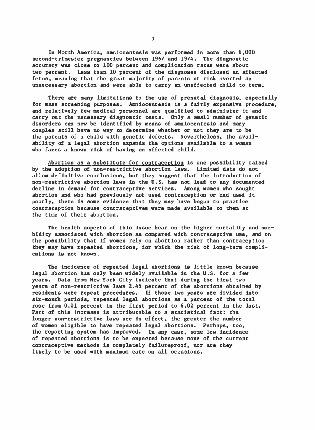 Summary and Conclusions Legalized Abortion and the Public Health Report of a Study The