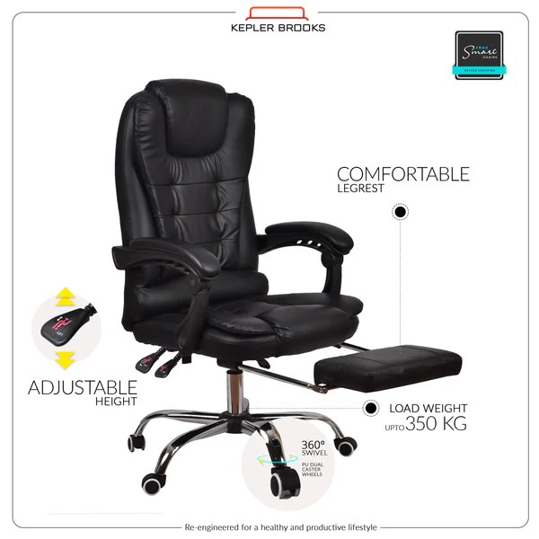 Kepler Brooks Italia High Back Leatherette ErgoSmart Office Chair