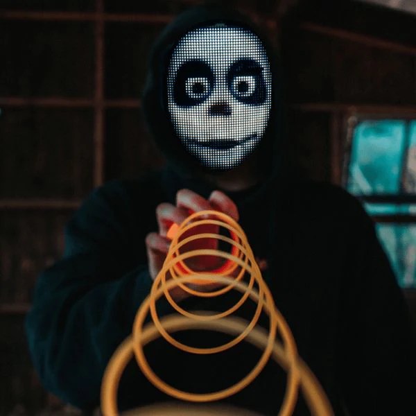 BoywithUke Bluetooth LED Face Changing Mask Diy Picture Text Christmas