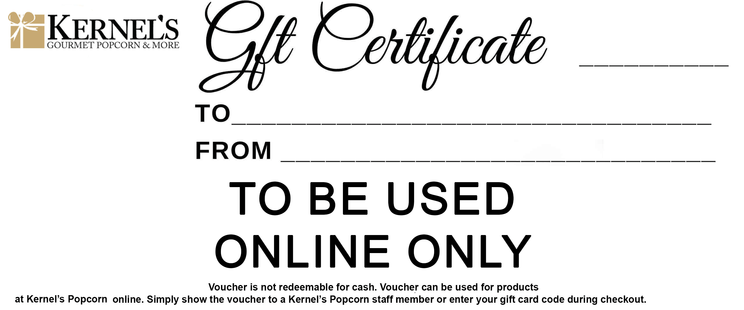 Gift Card Kernel's Gourmet Popcorn & More Geneva, IL & Naperville, IL