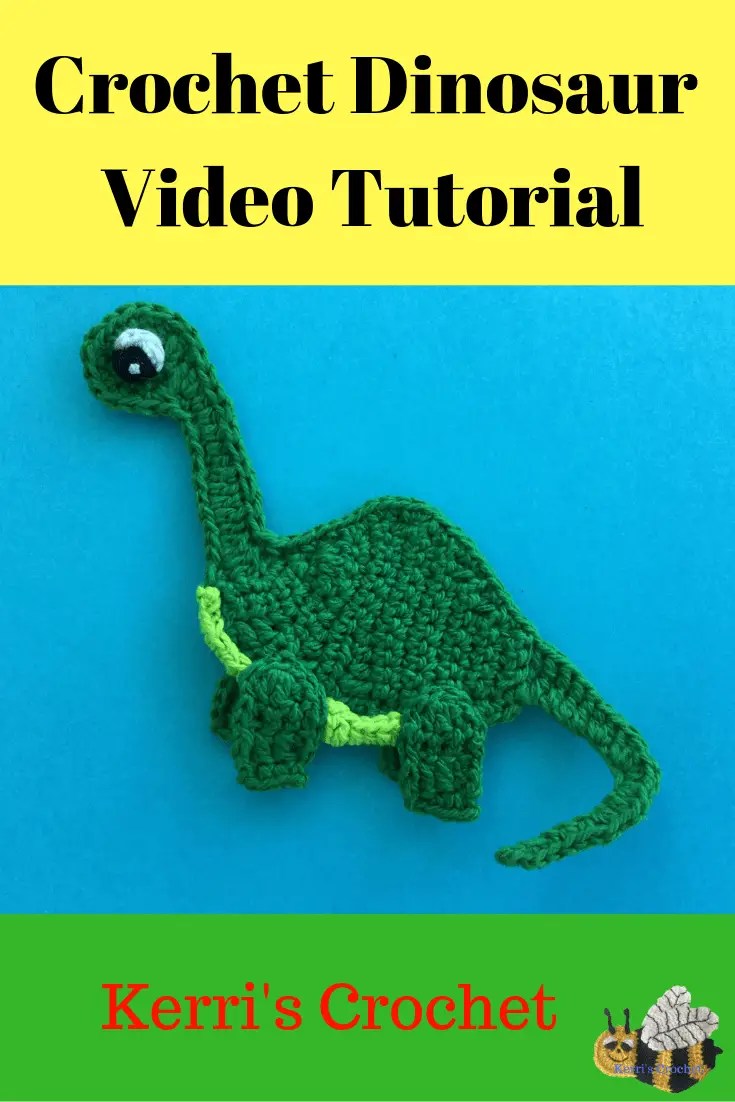Dinosaur Crochet Applique Tutorial • Kerri's Crochet