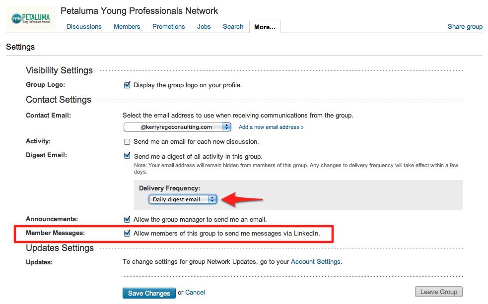 How to Change LinkedIn Group News Digest Settings Kerry Rego Consulting