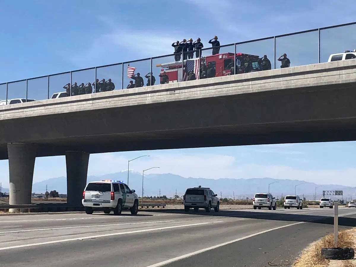 Procession held along I10 for Border Patrol agent who died in the line