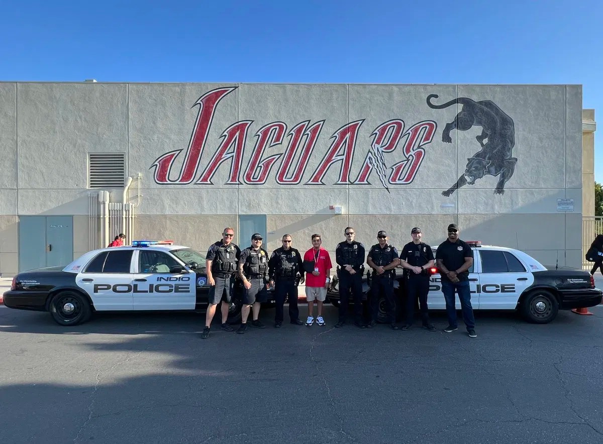 An Indio student received a sweet surprise from the Indio Police