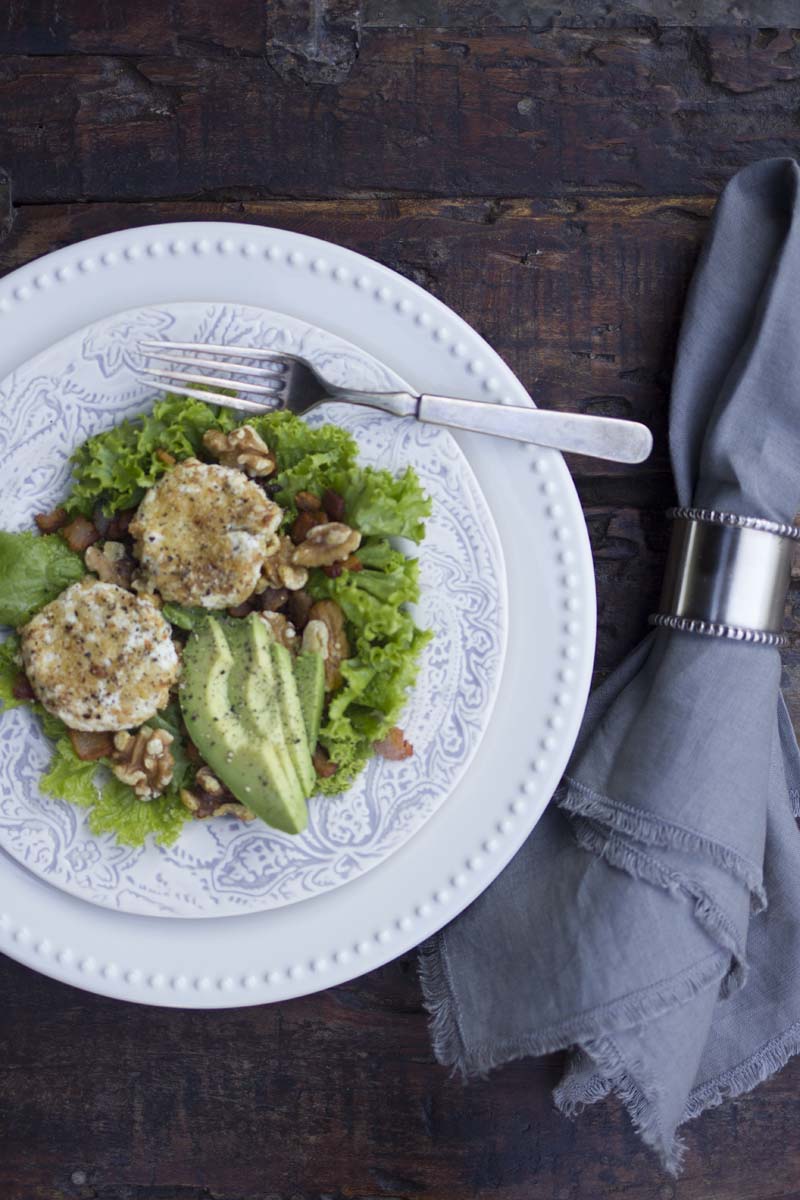 Warm Goat Cheese Salad with Bacon Vinaigrette KetoAdapted