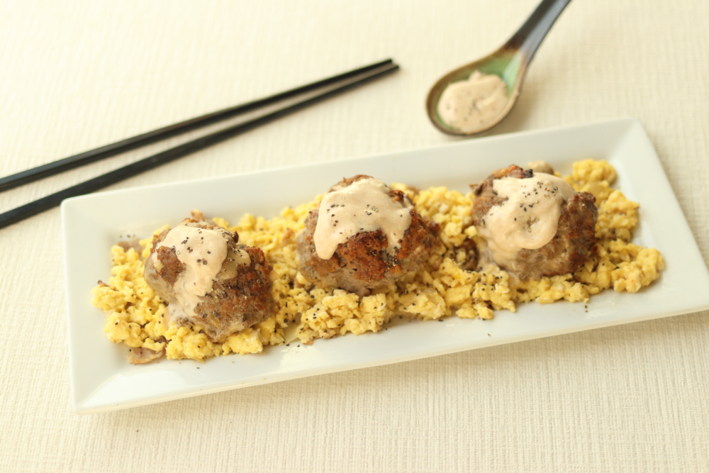 Breakfast Meatballs over Keto Rice KetoAdapted