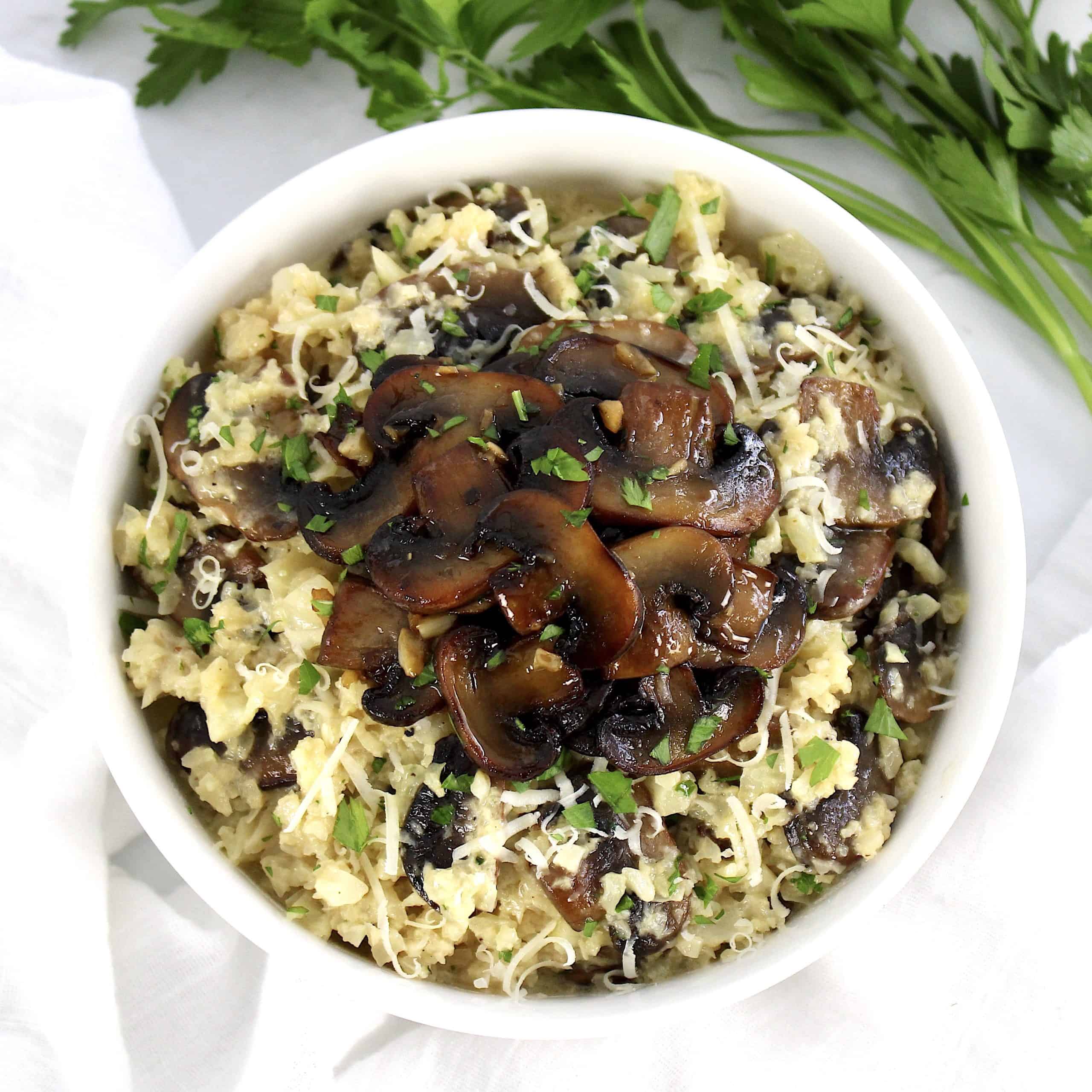 Cauliflower Mushroom Risotto Keto Cooking Christian