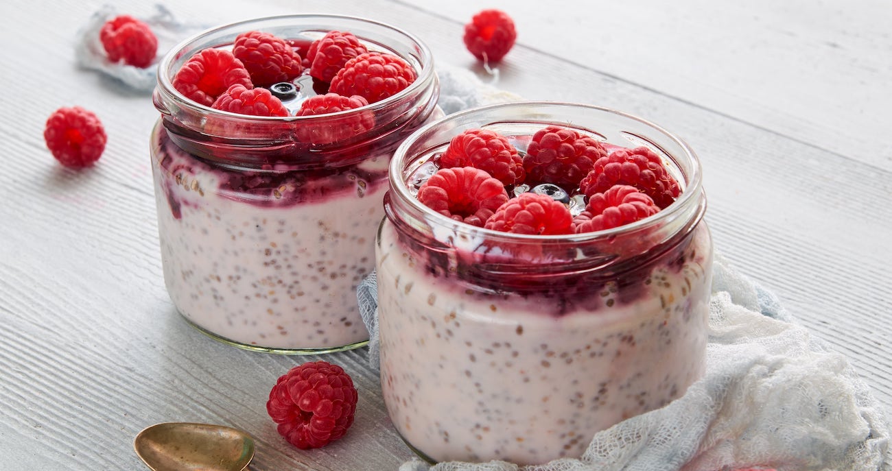 Vanilla Blueberry and Raspberry Pudding