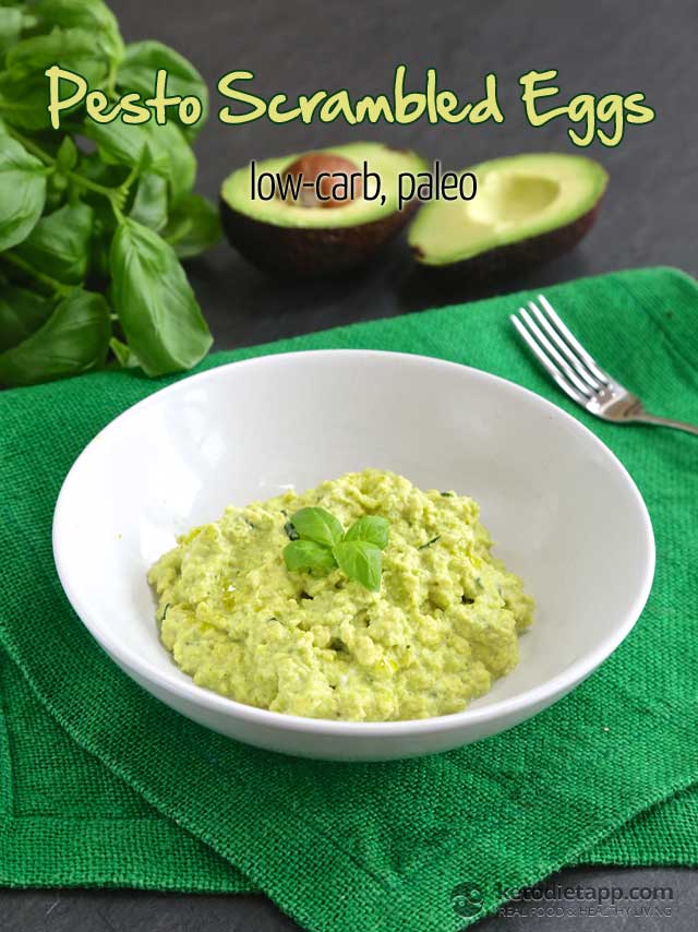 Pesto Scrambled Eggs The Keto Diet Recipe Cafe